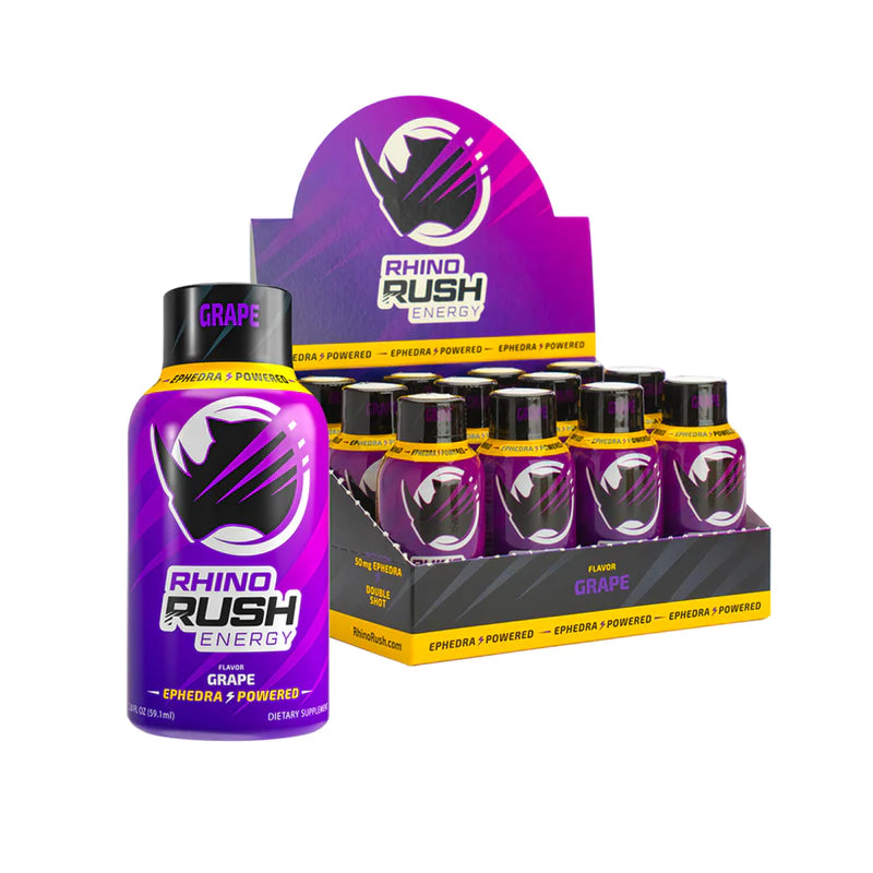 Rhino Rush Energy Original Grape 12 pack Purple